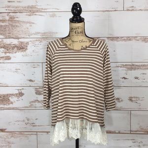 Striped Top With Lace